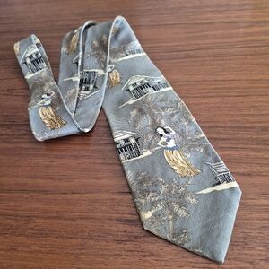 Vintage Jeffrey Banks Hula Girl Silk Tie